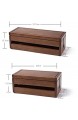 Insun Aufbewahrungsbox für Kabel und Steckdosenleiste Kabelbox Holz Handgemacht Kabelmanagement Box Kabel Organizer Dunkelbraun 37.7x14.3x12.3cm