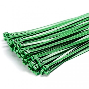 100 Stück Kabelbinder 370mmx7 6mm für Zaun Schattiernetz Zaunblende in grün