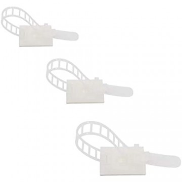 60 Stück 20 Stück/3 Größe Kabelklemme Set Management Kabelbefestigung Klebe-Kabelclips Einstellbare Kabelbinder aus Nylon und Klebekabelklemmen für Kabelmanagement(Weiß)