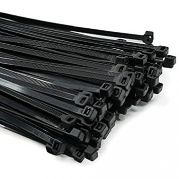 ERKO 100 Stück Profi Kabelbinder 150 x 2 5 mm UV-Beständig Kabelkett Kabelhalter Kabelbinderhalter in Schwarz Hitzebeständig