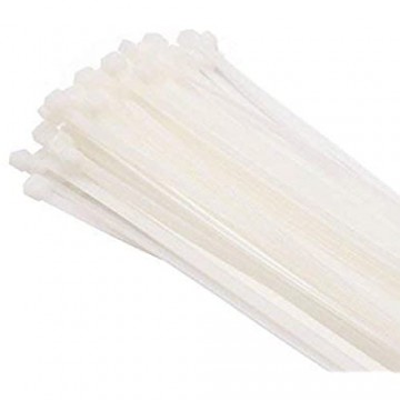 Gocableties 100 Stück Kabelbinder weiß/naturfarben 200 mm x 4 8 mm Premiumqualität UV-beständiges Set