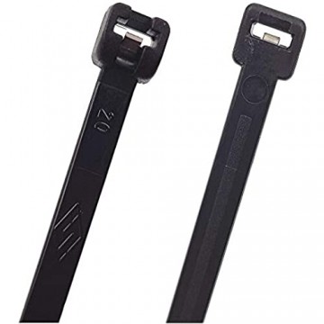Kabelbinder mit Metallzunge schwarz 200mm x 3 5mm UV beständig 100 Stück Industriequalität Profi Binder