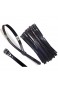 Kabelbinder wiederverschließbar 350 x 7 6 mm schwarz weiß 110 Stück wiederverwendbar wiederlösbar nachhaltig hochwertig (Schwarz)