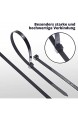 Premium Kabelbinder Ultra Stark Schwarz (100 Stück 300mm x 7 6 mm) UV Hitze und Kältebeständig Geprüfte Qualität