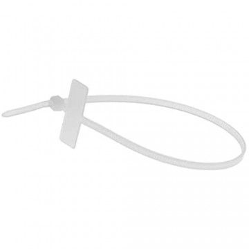 tsnetworks Kabelbinder mit Beschriftungsfeld quer 2 6 cm x 0 8 cm Länge 20 cm 100 Stück transparent für Kabel mit Durchmesser 5 cm