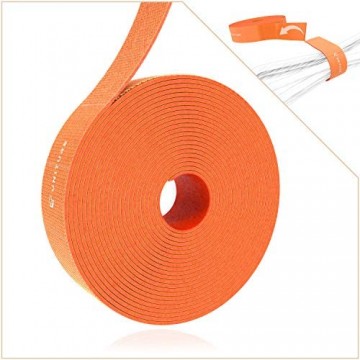 UNITURE® - Abreißbares Klettband für ordentliches Kabelmanagement - Kabelbinder zum Bündeln und Fixieren - 3m Klett Kabelbinder 15mm Breit