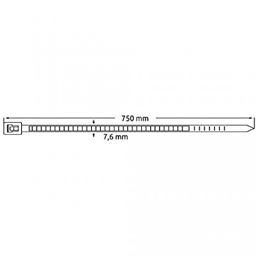 XXL Kabelbinder Sortiment SATZ 50 Stück WEIß/NATUR 7 6 × 750 mm - selbstsichernd/Kabelband - Verschiedene Größen stehen zur Auswahl