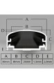 Design Alu Kabelkanal BIG MOUTH für TV Beamer etc. - schwarz glänzend (Klavierlackoptik) - Länge 50cm - Platz für viele Kabel - 50 x 5 x 2 6cm - komplett aus Aluminium