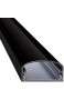 Design Alu Kabelkanal "BIG MOUTH" für TV  Beamer etc. - schwarz glänzend (Klavierlackoptik) - Länge 50cm - Platz für viele Kabel - 50 x 5 x 2 6cm - komplett aus Aluminium