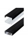 Flacher Design Aluminium Kabelkanal lackiert in Schwarz Hochglanz selbstklebend 50 mm x 15 mm Alunovo Kabelschacht Leitungskanal Installationskanal (Länge: 120cm)
