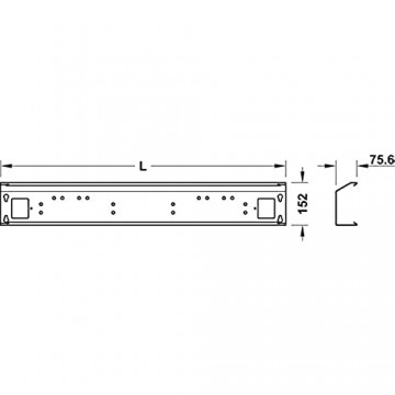 Gedotec Kabelkanal Schreibtisch Kabeldurchlass zur Aufnahme von Steckdosenleisten & Kabel | Länge 1224 mm | Stahl silber RAL 9006 | MADE IN GERMANY | 1 Set - Kabel-Halterung für Untertisch-Montage