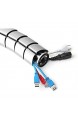 RICOO Kabelkanal für höhenverstellbarer Bürotisch/Schreibtisch - (Z0102-S) Kabelführung Silber Länge 74 cm Flexibel Wirbel Kabelschlauch Kabel-Management