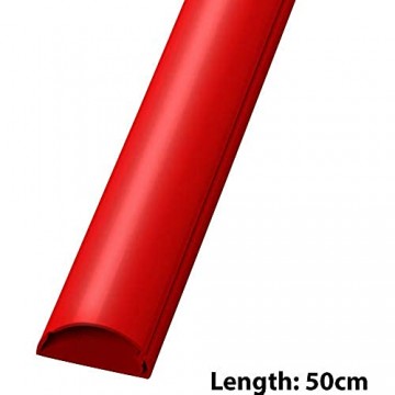 Kabelkanal 50 cm – 30 mm x 15 mm Rot halbrund für HDMI AV TV Ethernet- und Audio-Kabelführung Wandführung selbstklebende Rückseite einfache Installation saubere Sockelleiste