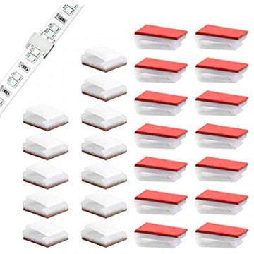 KINBOM 100-teilige Streifenleuchten-Montageclips Selbstklebende Halterungen Halterungskabel Für 10 mm Breite LED-Lichtleisten