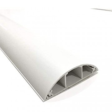 SCOS Smartcosat SCOSKK250 2 m Habrund Kabelkanal (L x B x H 2000 x 75 x 20 mm PVC Fußboden Kanal Selbstklebend) weiß