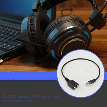 2 Stück Doppelbuchse 3 5 mm Kristall RJ9 Kopfhörer Adapter Konverter Audio Kabel für PC Telefon Kopfhörer 25 cm