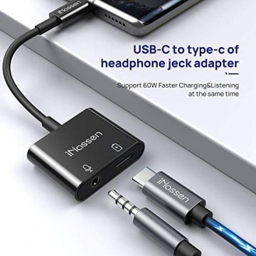 4-in-1 USB C Kopfhörer Adapter mit Ladebuchse für Schnellladen Typ C auf 3.5mm Klinke Adapter Aux Adapter für Samsung S20 S20+ S20 Ultra Note 10+ iPad Pro 2020 Pixel 3/2XL Huawei P20 P30 Moto Xiaomi