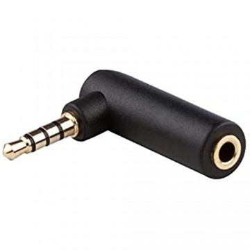adaptare 10122 Winkel-Adapter 3 5mm Klinkenstecker (4-polig) auf Klinkenkupplung (4-polig) vergoldet schwarz