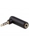 adaptare 10122 Winkel-Adapter 3 5mm Klinkenstecker (4-polig) auf Klinkenkupplung (4-polig) vergoldet schwarz