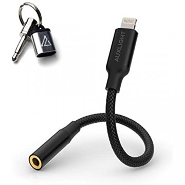 Auxlight AUX Adapter Premium Kabel für iPhone auf 3 5mm Kopfhörer Telefonieren & Musik 3.5mm Klinke Anschluss Audio Adapter für iPhone 12 11 Pro Max X XS XR 8 8 Plus 7 7 Plus iOS 143