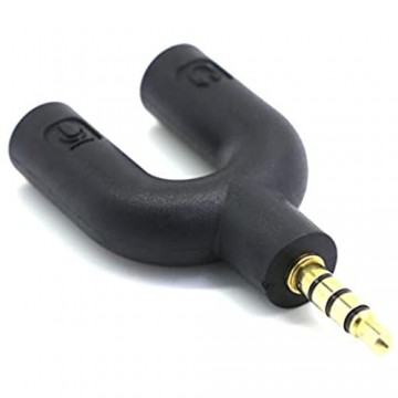 EmNarsissus Kopfhörer-Mikrofon-Splitter 3 5-mm-Audio-Splitter U-Buchse zum Kopfhörer-Mikrofon 2-Wege-U-Splitter-Konverter-Adapter