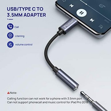 iNassen USB C AUX Kopfhörer Adapter USB C auf Klinke 3 5mm Audio Headphone Adapter für Samsung Galaxy Note20/20 Ultra 5G/Note10+/S20/S20Ultra Pixel 4XL Huawei P40 P30 P20+/Mate30+/20+/10+ Oneplus7