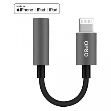 iPhone Kopfhörer Adapter [Apple MFi Zertifiziert] für alle iOS-System 3.5mm OPSO Metall Kopfhörer Adapter for Apple iPhone 8/8PLUS/7/7P iPhone X...iPad iPod Connector Kopfhöreranschluss Adapter-Grau
