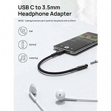 JSAUX USB C auf 3 5mm Klinke AUX Adapter USB Typ C Kopfhörer Audio Adapter für Samsung S20/Note10/A8/A80 Huawei P40/P30/P20 Pro/Mate 30/20/10 Pro OnePlus 8/7T/7 XIAOMI 9/8 Pixel 3/2XL - Schwarz