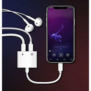 Kopfhörer-Adapter auf 3 5 mm für iPhone 11 Adapter Klinke AUX Audio-Adapterkabel für iPhone 7/7 Plus/8/8 Plus/X/XR/XS/11/11 Pro Music Dongle Kopfhörerkabel Adapter unterstützt alle iOS – Weiß