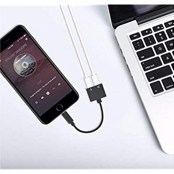 Kopfhörer-Adapter für iOS/iPhone Audio-Adapter und Ladekabel 2-in-1-Kabel und Splitter unterstützt alle iOS-Systeme (für flache Kopfhörer)