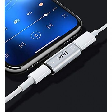 Kopfhörer-Adapter für iOS/iPhone Audio und Ladegerät 2-in-1-Splitter kompatibel mit allen iOS-Systemen und Anrufen silberfarben