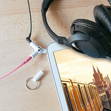 kwmobile Kopfhörer Audio Splitter Y Adapter - 3 5 mm Klinkenstecker Bunny für Smartphone Tablet PC - Y-Adapter Klinke ohne Kabel