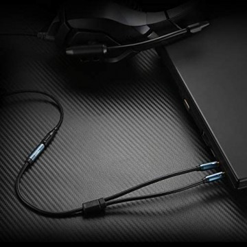 MillSO 3 5mm Klinke Y Adapter vergoldete Headset Splitter (Doppel 3 5mm Klinkenstecker auf 4 polig 3 5mm Klinken-Kupplung in CTIA Standard) für Kopfhörer Desktop und Laptop