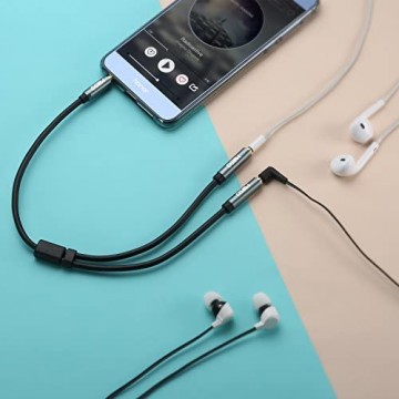 MillSO Audio Klinke Y Adapter 3 5 mm Kopfhörer Splitter Kabel - 3-polig Stereo Klinkenstecker zu 2X 3 5mm Buchse für Headset Lautsprecher Handys und Tablet -30CM