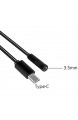 MOELECTRONIX USB 3.1 Typ-C Headset Klinke passend für Blackview BV9700 Pro | mit langem Anschluss | USB-C auf 3.5mm Kopfhörer | Buchse Aux-IN Audio Adapter Kabel SCHWARZ