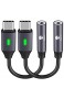 USB C Kopfhörer-Adapter Stouchi USB-C auf Klinke Audio Adapter USB Typ C zu 3 5 mm Adapter Hi-Fi DAC Chip mit grünem LED-Licht für Galaxy S21 Pixel 5 iPad Pro 2020 One Plus 6T und mehr Grau