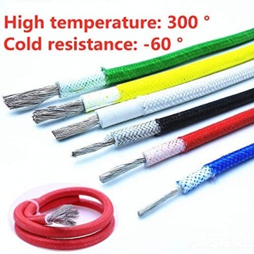 1M Geflochtener Hochtemperaturdraht aus Silikon Silikondraht und Kabelglasfaser hitzebeständig 300 ° C Hochtemperatur 0 3 mm 0 5 mm 0 75 mm 1 0 mm 1 5 mm 2 5 mm 4 mm 5 mm 6 mm