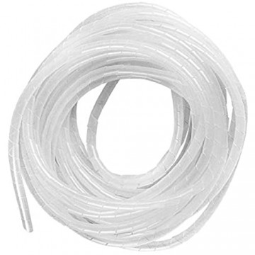 GTIWUNG Kabelschlauch Kabelspirale Spiralband Kabelschutz Flexibler Spiralschlauch Kabelorganisation Weiß Transparent 25M×4mm