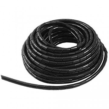 GTIWUNG Kabelschlauch Kabelspirale Spiralband Kabelschutz Flexibler Spiralschlauch Kabelorganisation Schwarz 15m