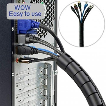Haplws Kabelkanal Fexibel Gewebter Kabelkanal Kabelbaum selbstschließend Kabelschlauch für USB-Kabel Netzkabel Videokabel