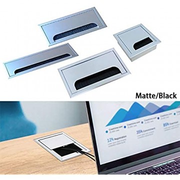 Kabeldurchführung Metall matt/Black 4 Größen Kabeldurchführung Schreibtisch mit Bürstendichtung Für PC/Schreibtisch/Familie