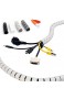 KabelOrdnung® – Kabelschlauch Ø 25mm (3-8 Kabel) 2 5m weiß – flexibler Kabelkanal mit Einziehwerkzeug kürzbar Kabeltunnel als sicherer Kabelschutz