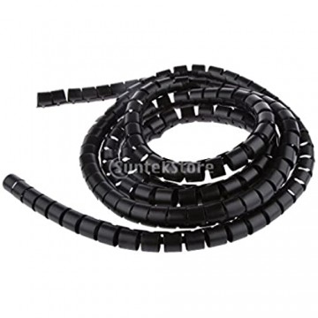 KESOTO Kabelschlauch Kabelspirale Schutz Spiralband Kabelschlauch Wickelschlauch Kabel Management - Schwarz - 15mm