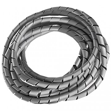 Maclean MCTV-685 S Flexible Kabelspirale Spiralband Kabelschlauch Bündelbereich Wickelschlauch 3m (8.7 * 10mm Silber)