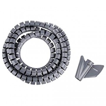 perfk 2m Kabelspirale Spiralschlauch/Kabel Spiral-Kabelschlauch/Kabelschutz Schlauch/Kabelkanal/Kabelmanagement zuschneidbar - Silber 15mm
