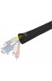 staywired Kabelmantel Kabelschlauch - flexibel - doppelter Reißverschluss 300 cm schwarz elegantes Kabel-Management für bis zu 10 Kabel