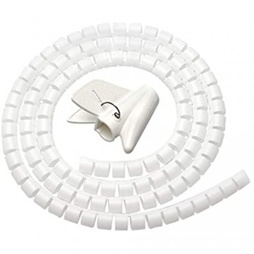 XFentech Flexibles Spiralschlauch - 1.5 Meter Universal Einstellbare Cord Kabel Organizer Kabelkanal Verstecken Flexibler Kabelkanal Weiß 15mm