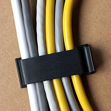 50 Stück Kabel-Clips starke Klebepads Drahthalter Kabel-Organizer Kabel-Clips Schnurhalter für TV PC Laptop Ethernet-Kabel Desktop Home Office (schwarz)