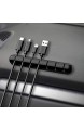 LuLyL 2PCS Sticky Desktop-Kabelhalter für TV-PC-Laptops Home Office Kabelmanagementsystem Desktop-Kabelhalter Concealer wiederaufladbarer Kabel-Drop-Organizer (grau schwarz)
