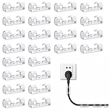 ManLee 60pcs Kabelhalter Selbstklebend Kabelklemme Set Kabelclips Transparent mit Doppelseitige Klebstoff Kabel Clips für Schreibtisch Büro Netzkabel USB Ladekabel Zuhause Kabelführung